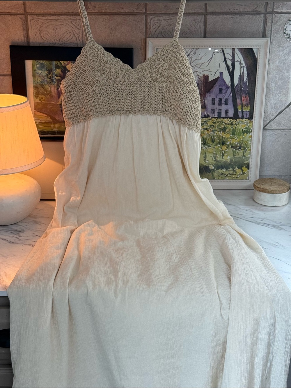 Zara Crochet and Gauze Maxi Dress - Picture 5 of 8